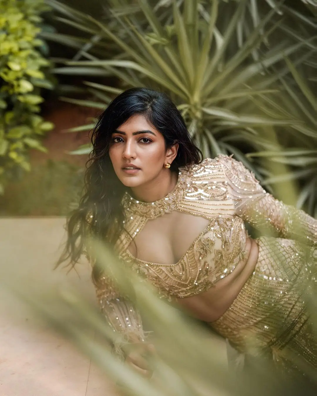 Tollywood Actress Eesha Rebba Stills in Yellow Lehenga Choli